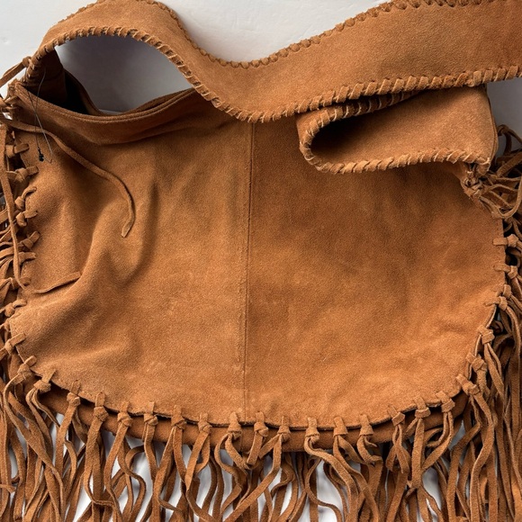 NWOT Urban Outfitters Silence + Noise Suede Fringe Hobo Sling Bag - Picture 3 of 16